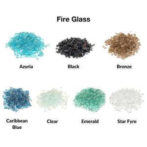 Real Fyre Contemporary 24-Inch See-Through Vent-Free Gas Fire Glass Set Insert.