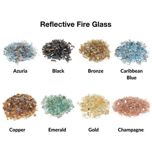 Real Fyre Contemporary 24-Inch Vent-Free Gas Fire Glass Set Insert.