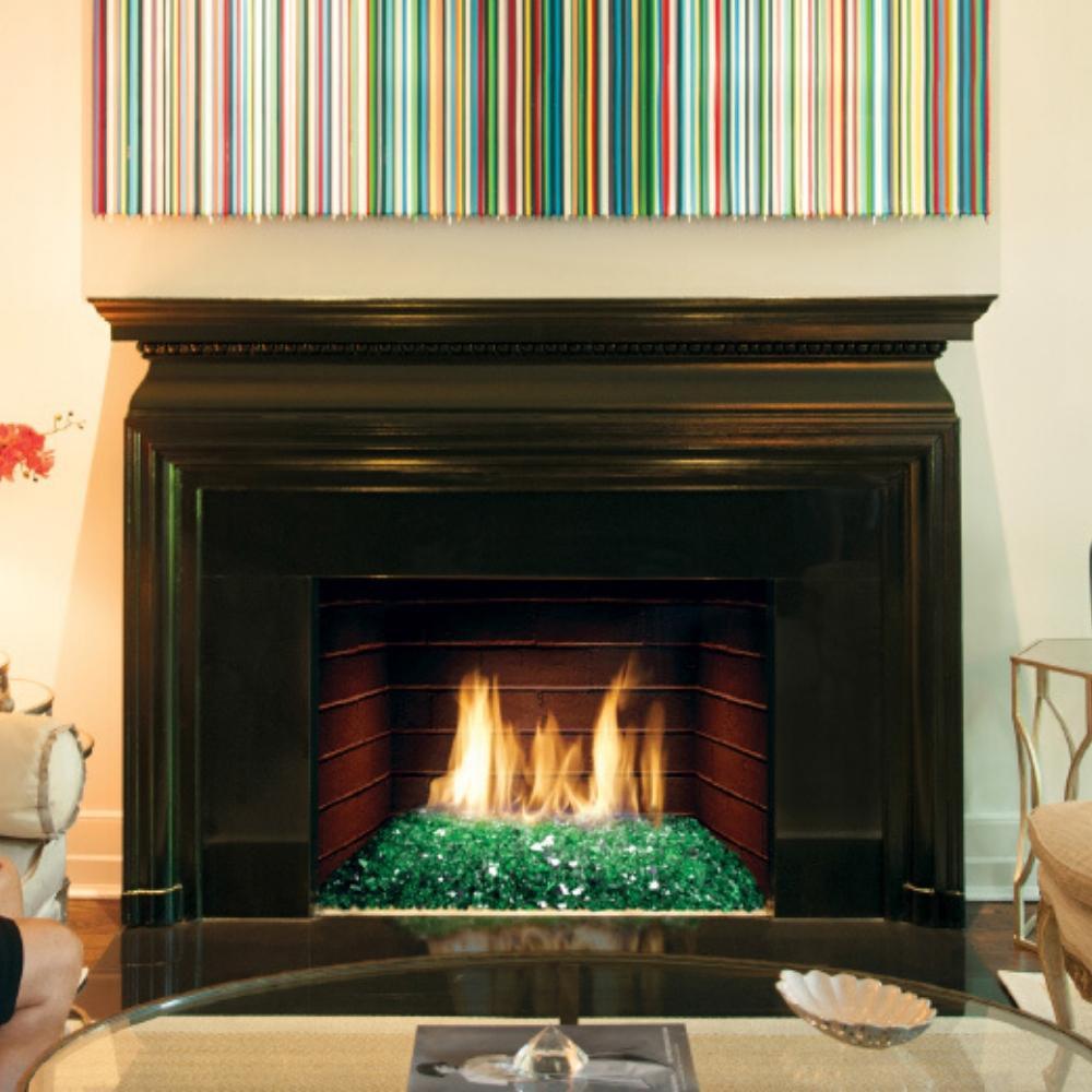 Real Fyre Contemporary 30-Inch Vent-Free Gas Fire Glass Set Insert.