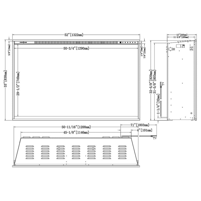 Modern Flames 54" Redstone Traditional Built-In Electric Fireplace RS-5435