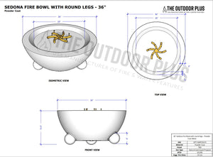 The Outdoor Plus Sedona Fire Bowl with Round Legs.