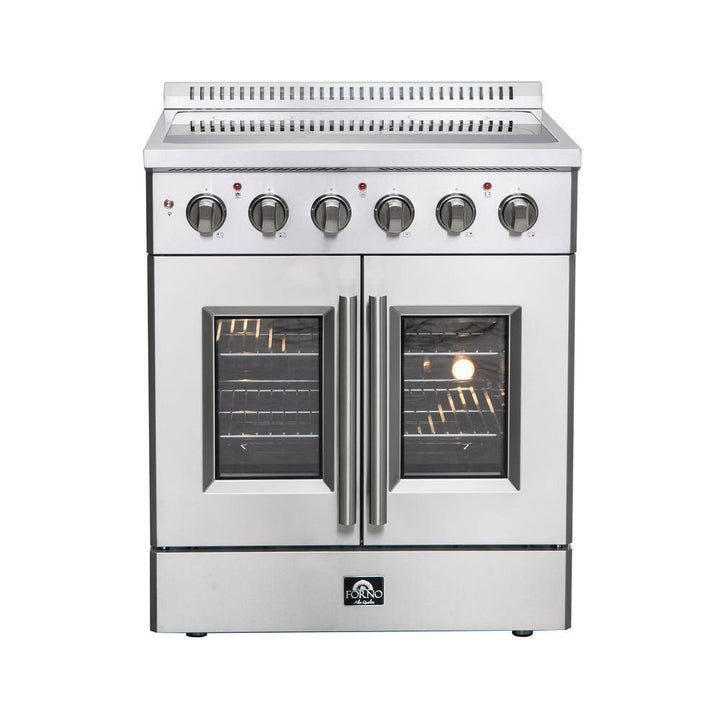 Forno 30" Freestanding Electric Range With French Door in Stainless Steel, FFSEL6917-30.