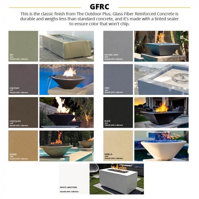 24" Cazo Fire Bowl - GRFC Concrete - OPT-24RFO